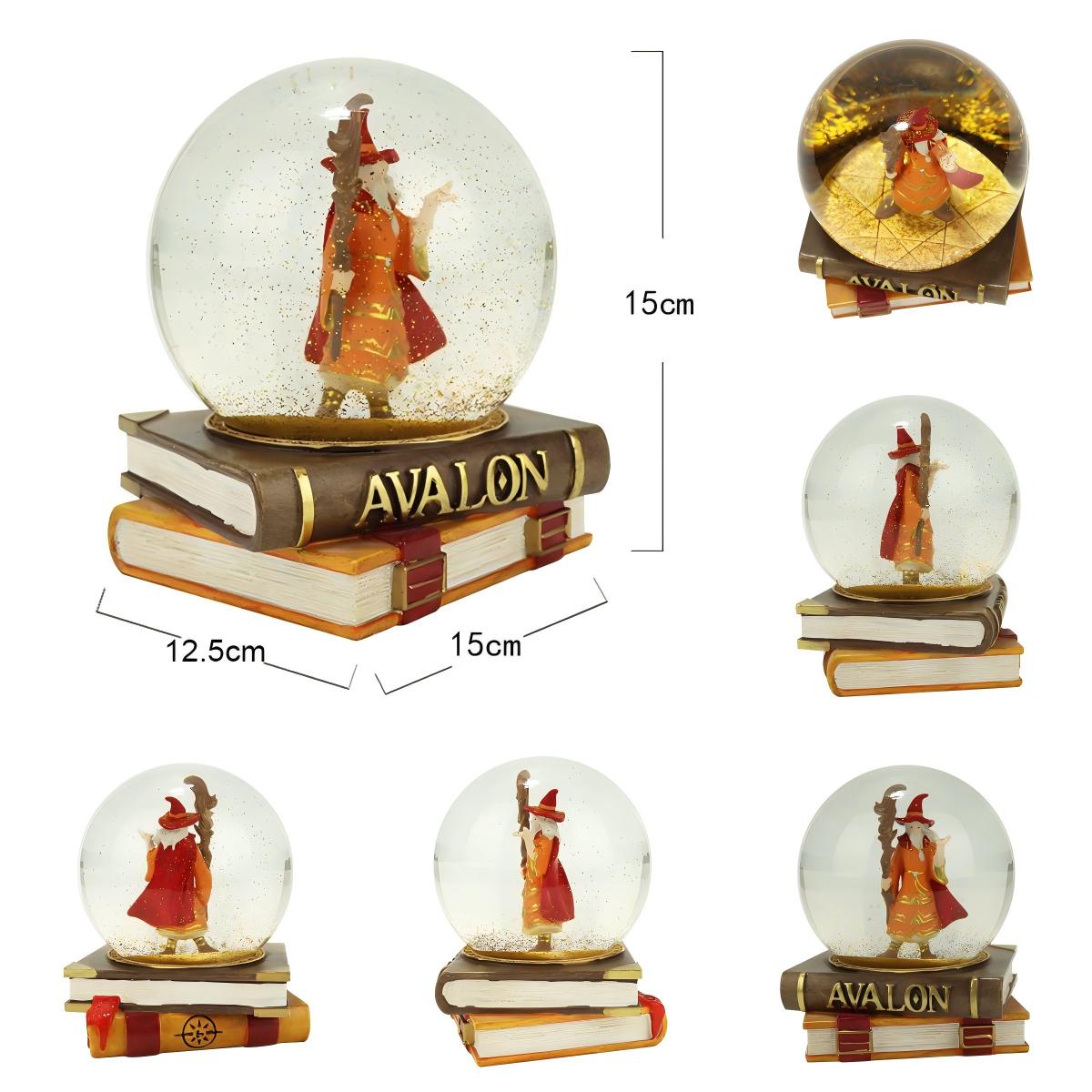 AvalonWizardCrystalGlobeFigurine