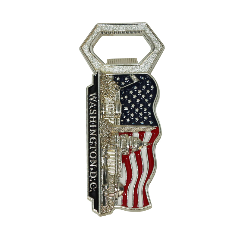 Elegant Metal Bottle Opener Fridge Magnet - Timeless Commemorative Design