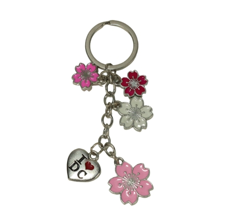 Elegant Pink Sakura Metal Keychain: A Charming Accessory for All